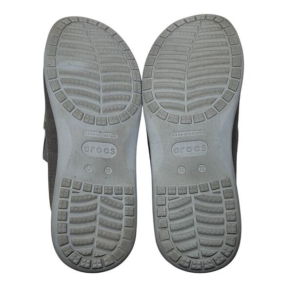 Crocs Santa Cruz 2 Light Gray Canvas Slip On Loafers Men’s Size 12 - Picture 10 of 10